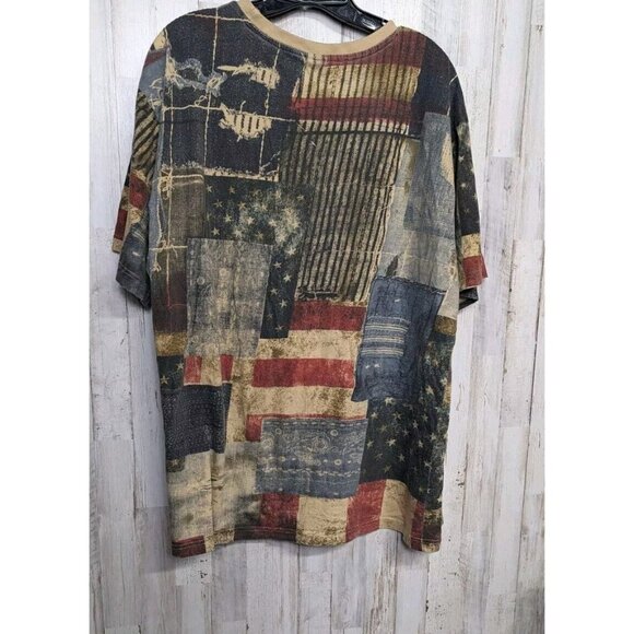 Jeanius Akademiks Y2K Shirt 2X USA Flag Streetwear Hip Hop - Picture 6 of 8